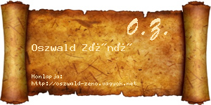Oszwald Zénó névjegykártya